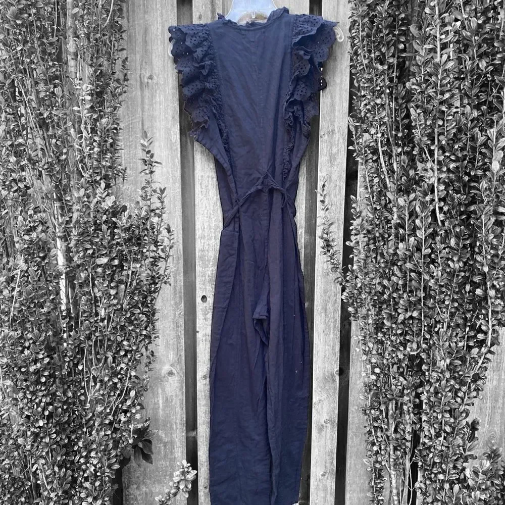 Apiece Apart Limon Eyelet Jumpsuit Black Size 4